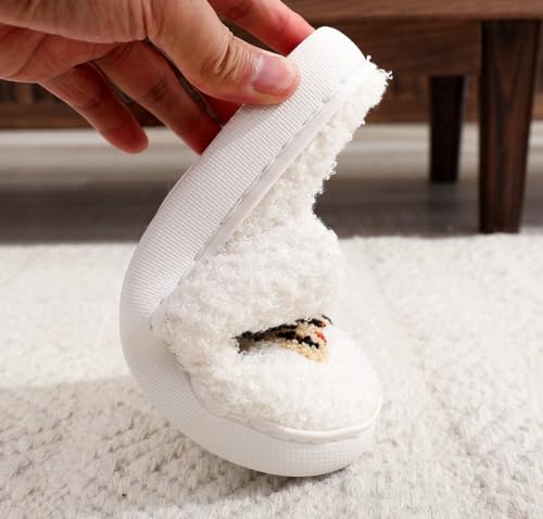 Image of LNERIP Slippers Winter Womens Mens Fluffy Plush Slippers Animals Cute Cartoon House Slippers Cuddly Warm Shoes Indoor Outdoor Girls Women