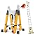 20FT Telescoping Ladder w. Stabilizer/Wheels/Cargo Hold,Adjustable Folding Extension Ladder A Frame 8+8 Foot Step Ladders for Home,Portable Aluminum Type 1A Ladder for Industrial,330lbs Capacity…