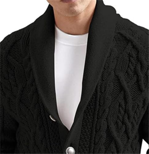 Men's V Neck Sweater Long Sleeve Shawl Collar Pullover Knitted Button Down Tops Knitwear Oversize Sweater2