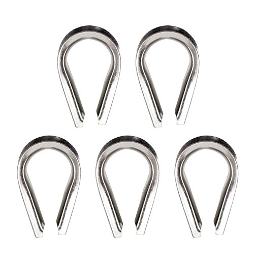 Sutemribor M10 304 Stainless Steel 3/8 Inch Diameter Wire Rope Cable Thimbles Rigging, 5 Pieces