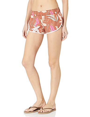 Hurley Women's Apparel Women's Supersuede Prined 2.5 Inch Board Swim Gym Short, Dusty Peach, L