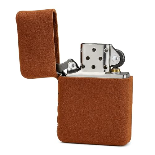 Leather Lighter Case Compatible Zippo Classic Size - Lighter Cover and Pouch for Zippo Top Grain Leather Pouch in Brown