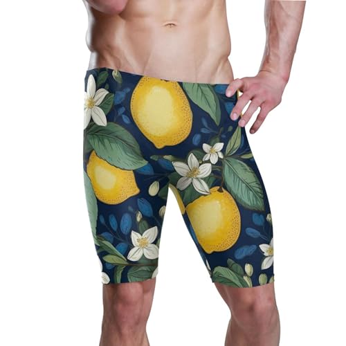 UMIRIKO Lemon Flowers Swim Jammers Swimsuit for Men XXL B0401794