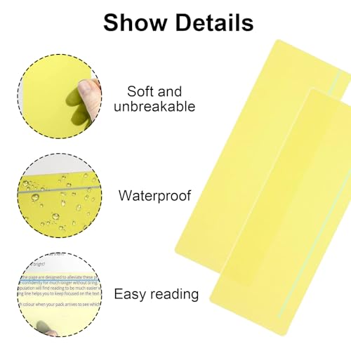Raheem 8pcs Yellow Overlays for Dyslexia Overlays Reading Ruler Guided Reading Strips Yellow Tracking Highlight Colored Overlay Bookmark Reduce Visual Stress Teacher Teaching Supplies for Classroom - Image 3