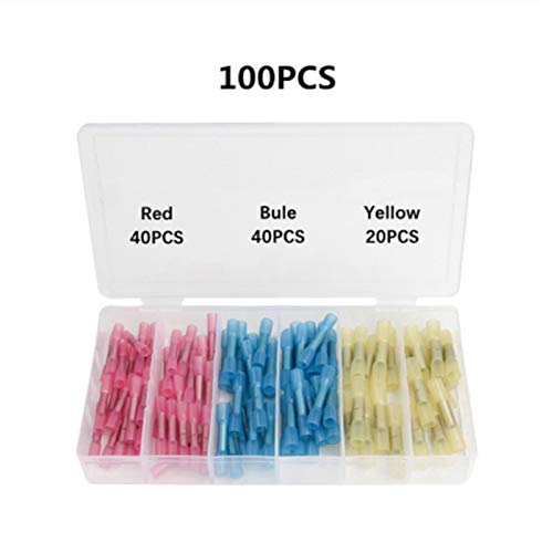 Davitu Terminals - 330/200/100PCS Heat Shrink Butt Connectors-Waterproof Electrical Wire Connectors-Insulated Crimp Connectors Butt Splice - (Color: 330Pcs)