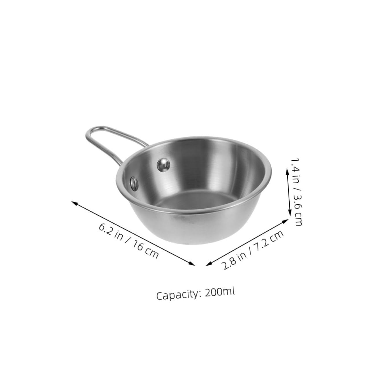 Cabilock Elegant Korean Style Bowl Stainless Steel Sauce Bowl Handle Easy Access to Sauces for Korean Kitchenware