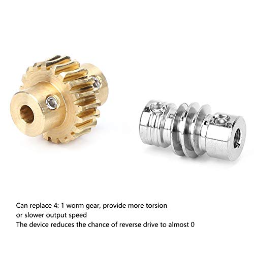 Image of Worm Gear Set, 20: 1 Bronze Worm Gear Wheel and Metal Shaft, High Torsion Worm Gear Replace for 4:1, Industrial Robot Parts for DIY Project