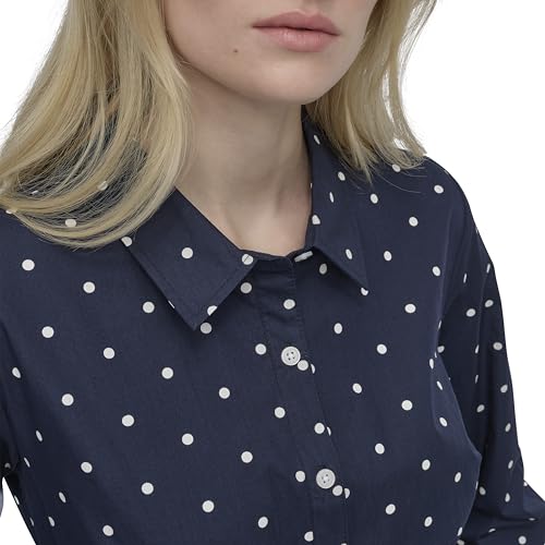 Image of DKNY Women's Long Sleeve Collared Tie Fit & Flare Mini Dress