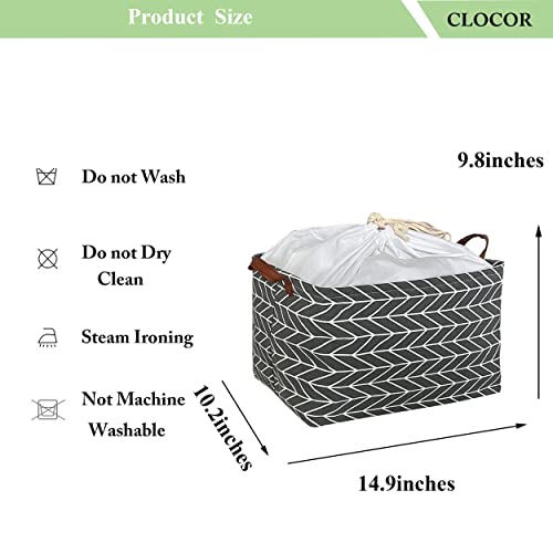 Image of CLOCOR 3-pack Rectangular Storage Bin,Collapsible Home Organization (Grey Arrow)