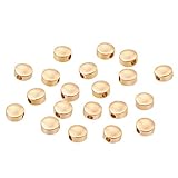 BENECREAT 20 STUCKE 18 Karat Gold uberzogene Perlen Metallperlen fur DIY Schmuckherstellung und andere Kunsthandwerk - 5x3mm, Flache runde Form