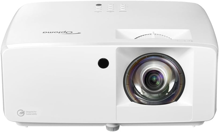 Optoma GT2100HDR Compact Short Throw Laser Home Theater and Gaming Projector, 1080p HD with 4K HDR Input, Bright 4,200 Lumens for Day and Night Viewing White
