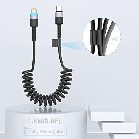 6FT Coiled USB C zu Lightning Kabel Cover