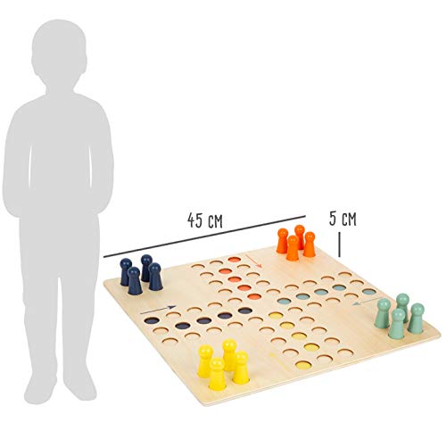 Small Foot 11783 Ludo XL Wooden for Four Players Board Game for the Whole Family in Large Format Age 4 and Up - Image 4