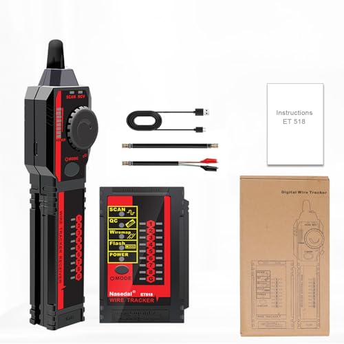 Network Cable Tester Telephone & Continuity Tester Ethernet Cable Mapper for RJ45/RJ11/RJ12/CAT5/CAT6/POE Test UTP/STP Network Test Tool (ET518)