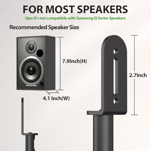 Image of USX MOUNT Universal Speaker Stands, Height Adjustable Extend 30.0 inch to 39.1 inch for Satellite Speakers & Small Bookshelf Speakers up to 11 lbs Per Stand, 1 Pair Floor Stands for Sony Bose Polk JBL Yamaha