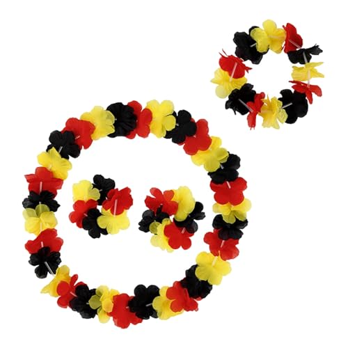 Ldabrye Juego de joyas para aficionados europeos, collar colorido, diadema y pulseras, accesorio elegante para entusiastas del fútbol