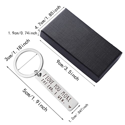 Couples Keychain I Love You More The End I Win Keyring Gifts for Boyfriend Girlfriend Husband Wife Keychains Gifts for Him Her Birthday Anniversary Valentine's Day - Image 4