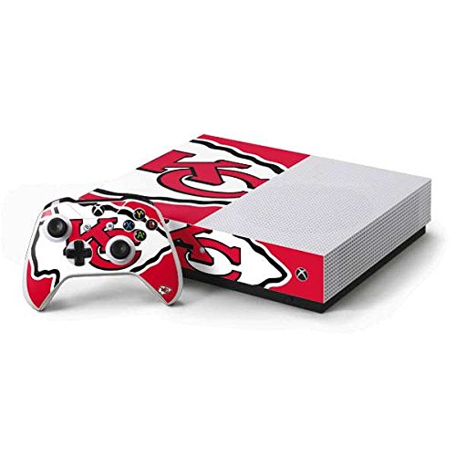Skinit Decal Gaming Skin Compatible with Xbox One S Console and Controller Bundle - Officially Licensed NFL Kansas City Chiefs Large Logo Design
