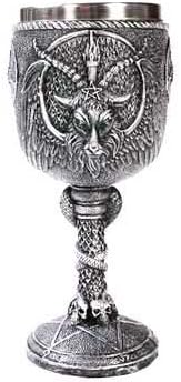 Entretenido Vino Copa Cáliz Baphomet de Anton Levey Poder y Ritual pintado a mano mesa de comedor
