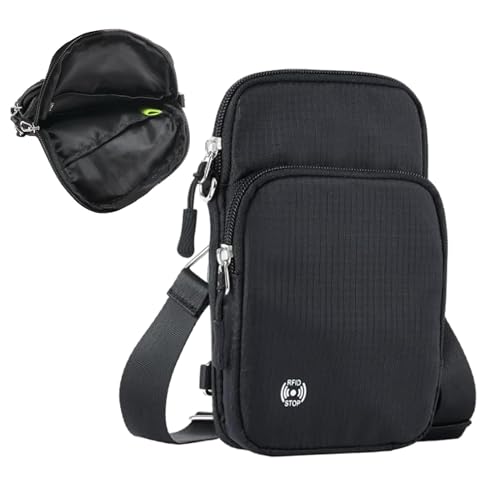 Bolso bandolera impermeable y compacto para hombre con diseño multiposición