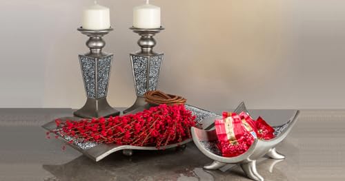 Creative Scents Schonwerk Silver Centerpiece Bowl - Coffee Table Decor - Centerpiece Table Decorations for Dining Room Living Room or Entry Table - Decorative Bowl - Best Wedding/Birthday Gift - Image 6