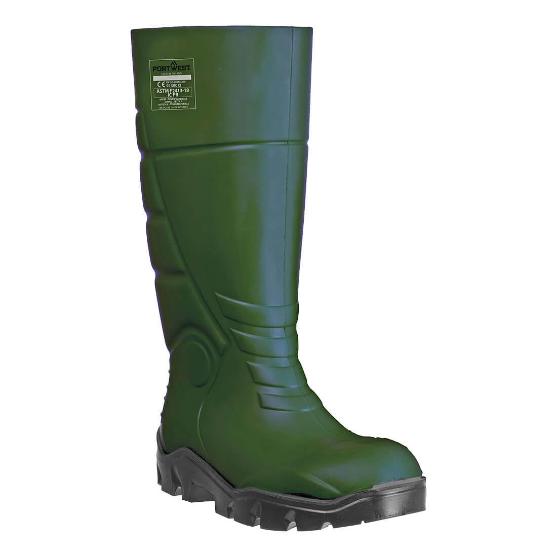 Portwest Mens Pu Safety Wellington Boots S5 Ci Fo - Green - Uk 6.5 - Eu 40
