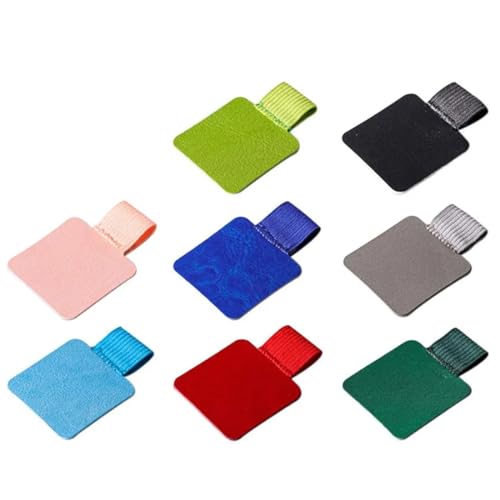 KSIUW Pen Holder - 8 Pcs Soporte para Bolígrafos Autoadhesivo, Soporte para Bolígrafos, Lápiz de Cuero Autoadhesivo con Lazo Elástico, Pen Holder para Cuadernos, Bloc de Notas, Tableta, Diario