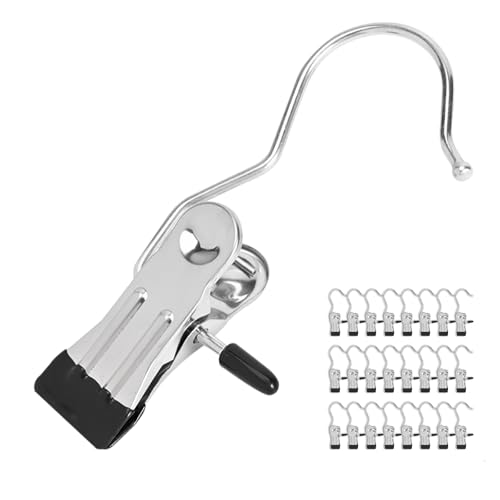 24 Pack Hanger Clips Multi Function Clip Hooks Laundry Hanging Hooks Clips Clothes Clips Closet Hangers Boot Clips Sock Clips Hat Clips Glove Clips Trouser Clips Towel Pins