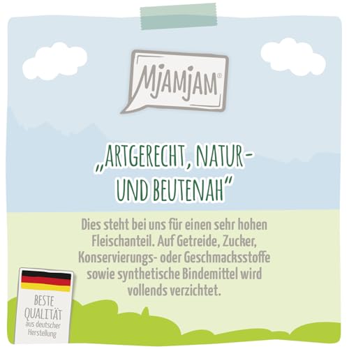 MjAMjAM - Premium Nassfutter für Katzen - Quetschie - deliziöses Rentier mit Hühnchen an leckeren Möhrchen, 12er Pack (12 x 125 g), getreidefrei mit extra viel Fleisch