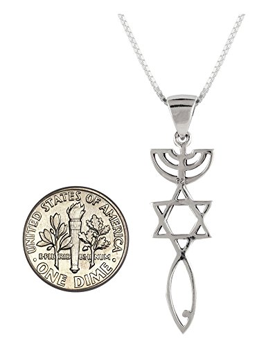 AJDesign Sterling Silver Messianic Seal Pendant Spiritual Religious Jewelry Grafted Necklace Pendant with Chain (24) - Thumbnail 4