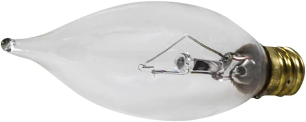 Bulbrite Incandescent CA8 Candelabra Screw Base (E12) Light Bulb, 25 Watt, Clear