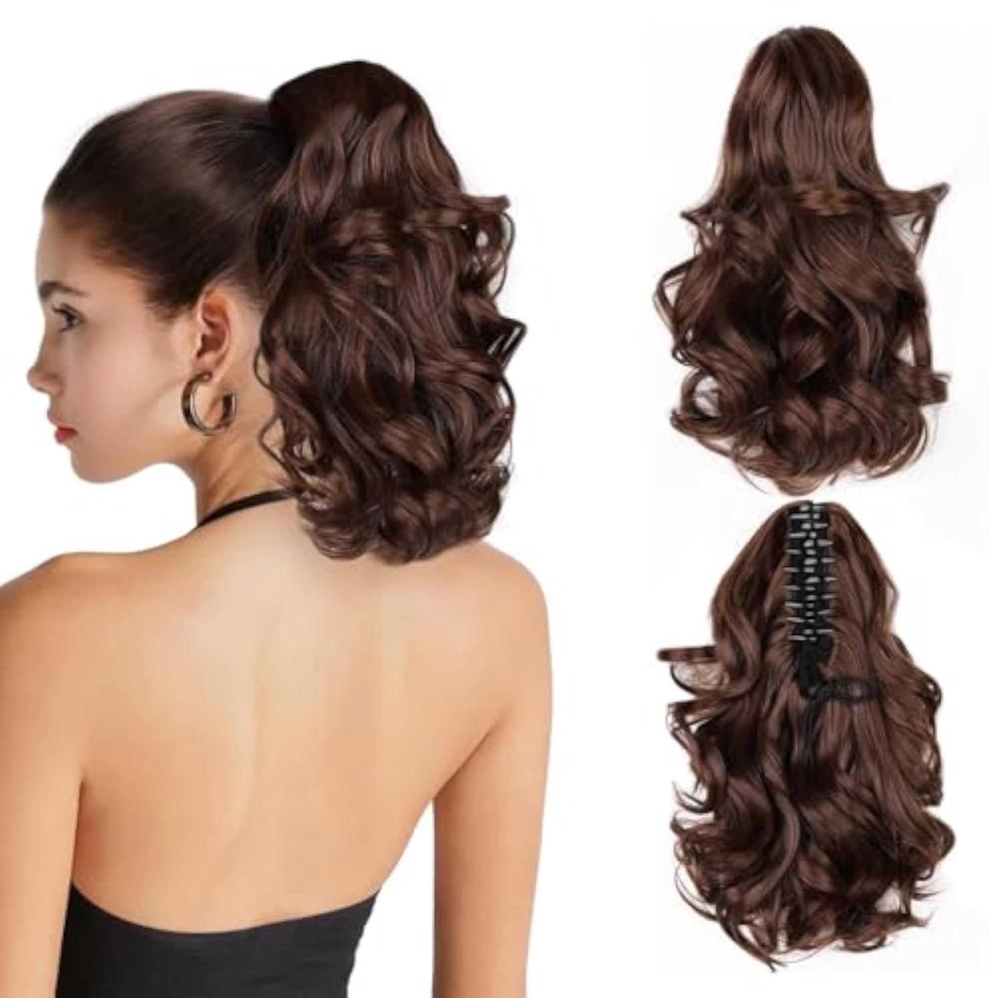 Claw Hair Extension 12 Inch Short Wavy Ponytail