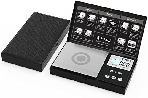 MAXUS Precision Digital Gram Scale 200g x 0.01g, Elite Pocket Scale, Mini Scale, Food Scale, Black Jewelry Scale, Upgrade Shell Design, Easy to Carry, Great for Travel