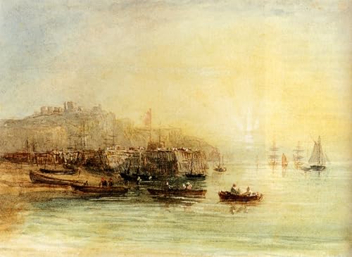 Bateaux de pêche à Douvres peinture abstraite évocation marine 60x90