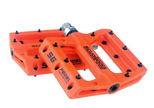 UPANBIKEBike Pedals 3 Sealed Bearing Pedals 9/16" Spindle Nylon Fiber (Polyamide) Flat Platform for MTB Mountain Bike Road Bicycle