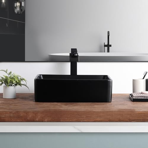 KDKSC Bathroom Vessel Sink 19"x15" Rectangular Matte Black Bathroom Sink by KDKSC - Used condition - Image 5