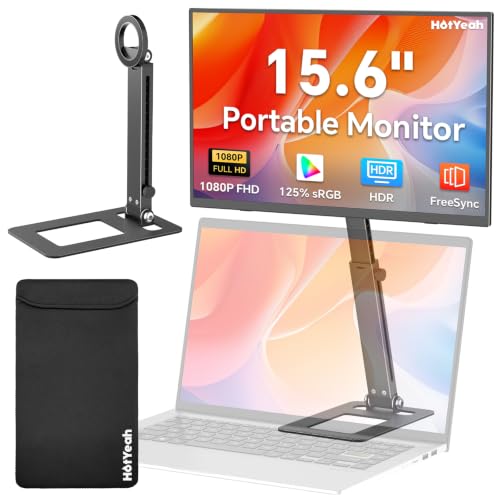Image of HotYeah Travel Portable Monitor with Stand, w /Magnetic Stand & Speaker
