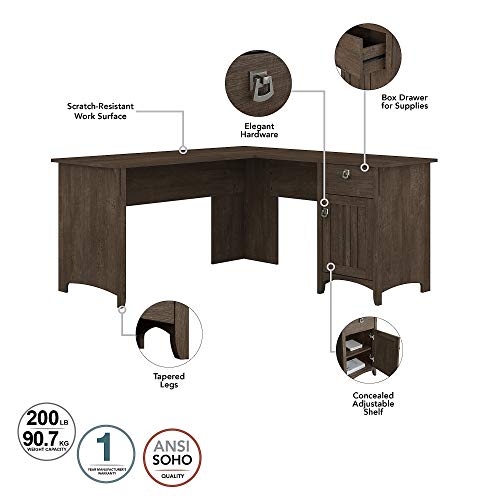 Bush Furniture Salinas Home Office Desk, 60W, Ash Brown #TOP2