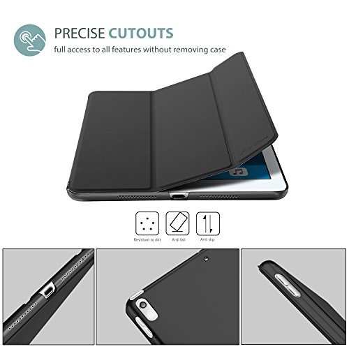 ProCase iPad Air 3 2019 / iPad Pro 10.5" 2017 用ケース 超スリム 三つ折スタンド オートスリープ 半透明フロスト バックカバー - ブラック