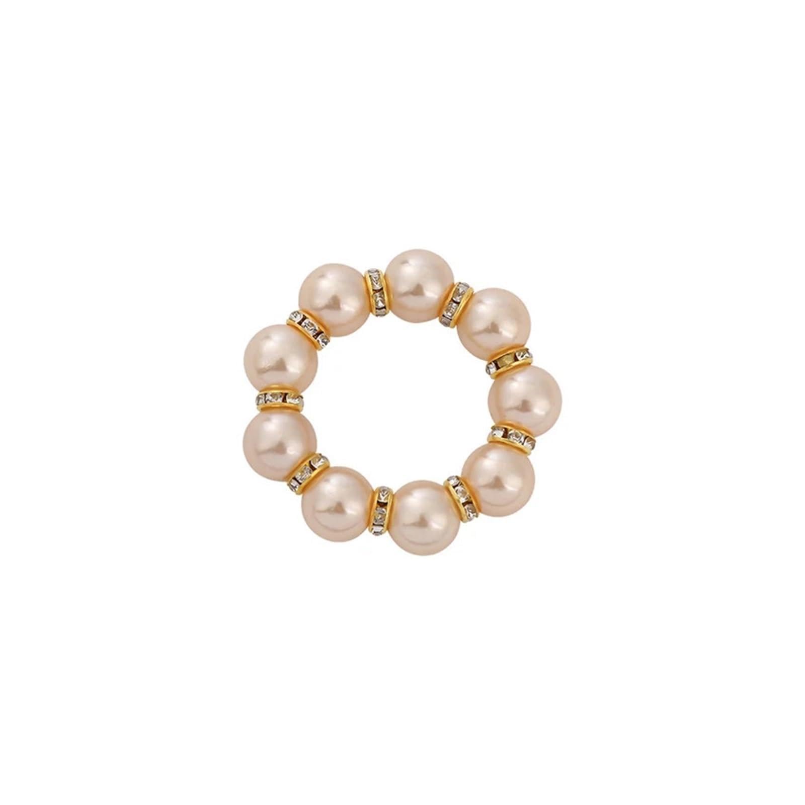 12Pcs Pearl Napkin Rings Gold Ring Holder