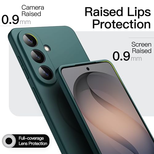 Image of JETech Magnetic Slim Cover Case for Samsung Galaxy S26, Compatible with MagSafe, Anti-Slip Grip & Full Camera Lens Protection, Ultra-Thin Lightweight Matte Finish Phone Cover (Midnight Green)