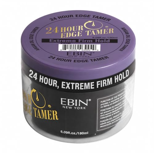 Image of EBIN NEW YORK 24 Hour Edge Tamer - Extreme Firm Hold (6.09oz / 180ml) - No Flaking, White Residue, Shine and Smooth texture with Argan Oil and Castor Oil