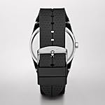 Relic par Montre en acier inoxydable et bracelet en silicone noir Jake Silver pour hommes Fossil (modèle : ZR11861)