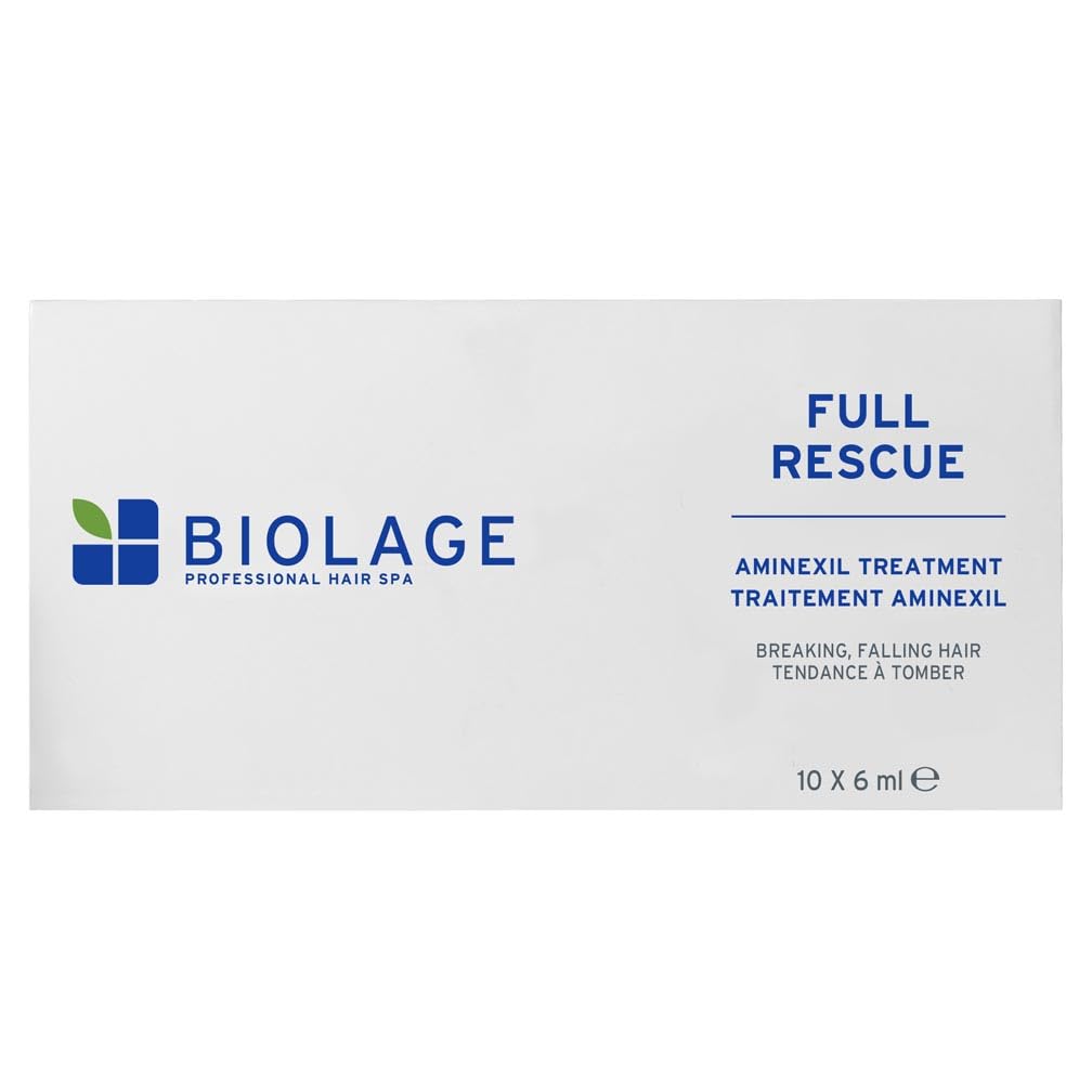Biolage, Full Rescue, Traitement Anti-Chute, Réduit la Chute des Cheveux, Nourrit & Fortifie, Enrichi en Aminexil, Formule Végane, 10x6 ml