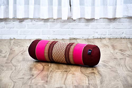 Image of Leewadee Small Yoga Bolster - Shape-Retaining Cervical Neck Roll, Tube Pillow for Comfortable Reading, Kapok Filling, 22 x 6 x 6 inches