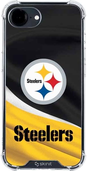 Skinit Clear Phone Case Compatible with iPhone 16e - Officially Licensed NFL Pittsburgh Steelers Design