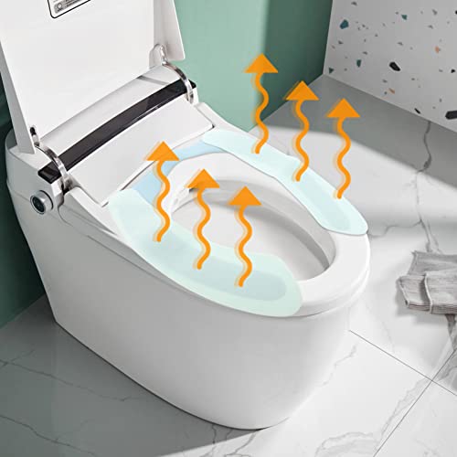 Angoily Beheizter Toilettensitzbezug Elektrisch Beheizbares Toilettenkissen Toilettensitzwärmer Längliches Gepolstertes Toilettenkissen Toilettendeckel Tankabdeckung Für Zuhause – Bild 6