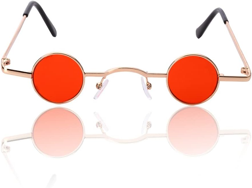 JUFORHQCRetro Glasses Out-of-The-Ordinary Sunglasses with Extremely Small Lenses Unisex