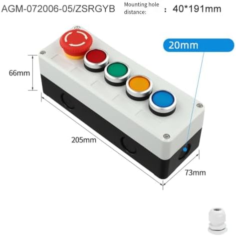 Abs Push Button Station with Enclosure Ip65 Box 1no1nc Box Momentary 22mm Waterproof Switch Housing Electrical Control(2) - 2