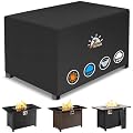 Zettum Fire Pit Cover Rectangular 57 Inch - Outdoor Fire Table Cover Rectangle Heavy Duty & Waterproof, 600D Patio Propane Gas Firepit Cover Rectangular Fade & Weather Resistant - 57 x 22 x 24 Inch